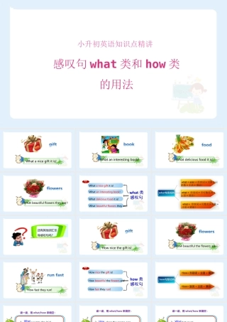 小学六年级小升初英语语法知识点精讲系列课件——感叹句what类和how类的用法