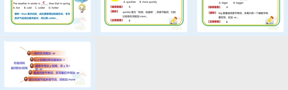 小学六年级小升初英语语法知识点精讲系列课件——形容词与副词的比较级