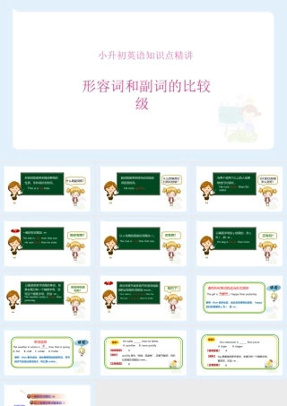 小学六年级小升初英语语法知识点精讲系列课件——形容词与副词的比较级