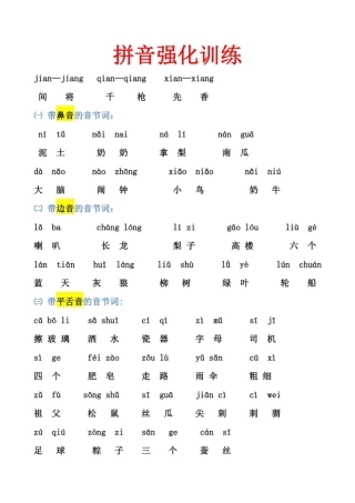 大班幼小衔接&小学一年级拼音强化训练