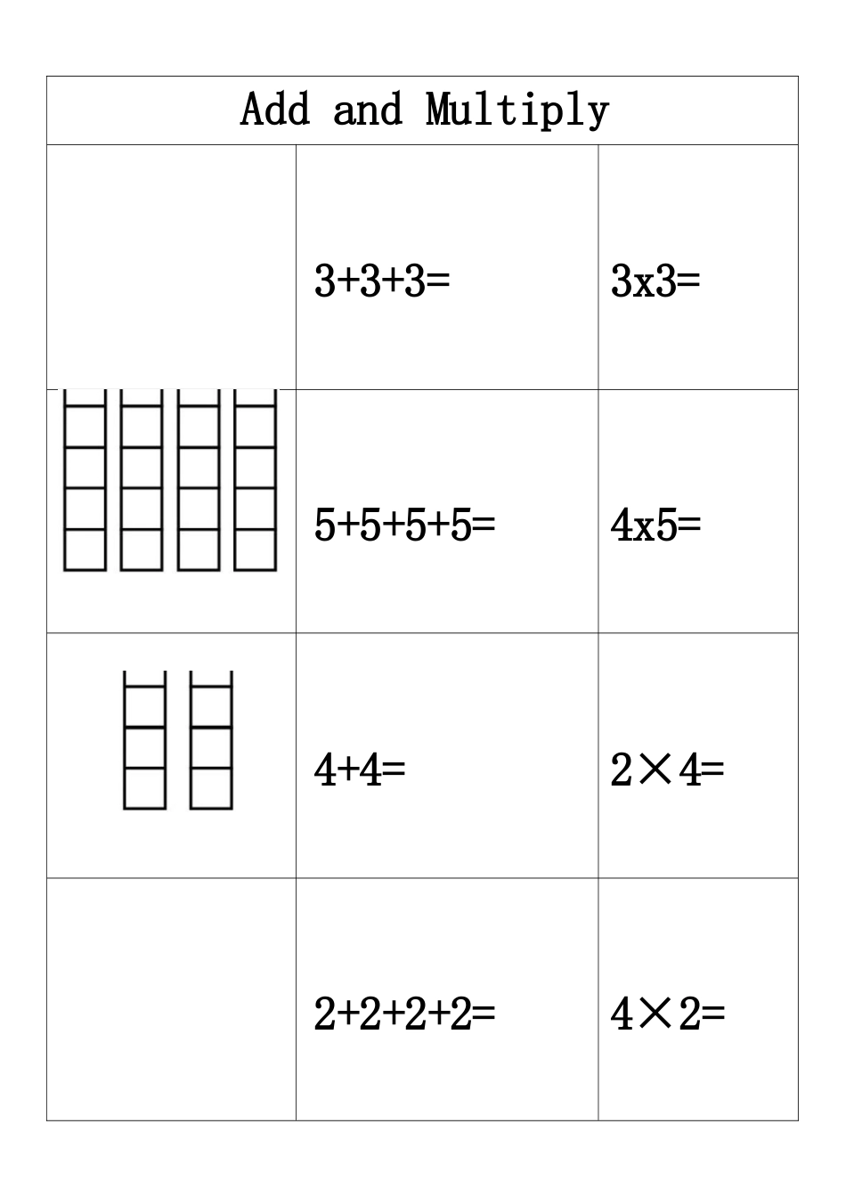 小学一年级升二年级暑假数学作业-乘法启蒙_第2页