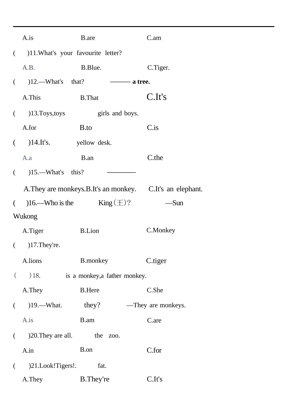 小学英语-三年级升四年级英语暑假衔接专训语法精选100题（详细解析）_第2页
