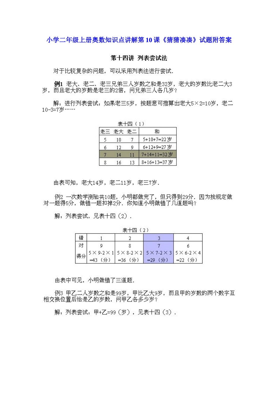 小学二年级上册数学奥数知识点讲解第10课《猜猜凑凑》（习题附详解）_第1页