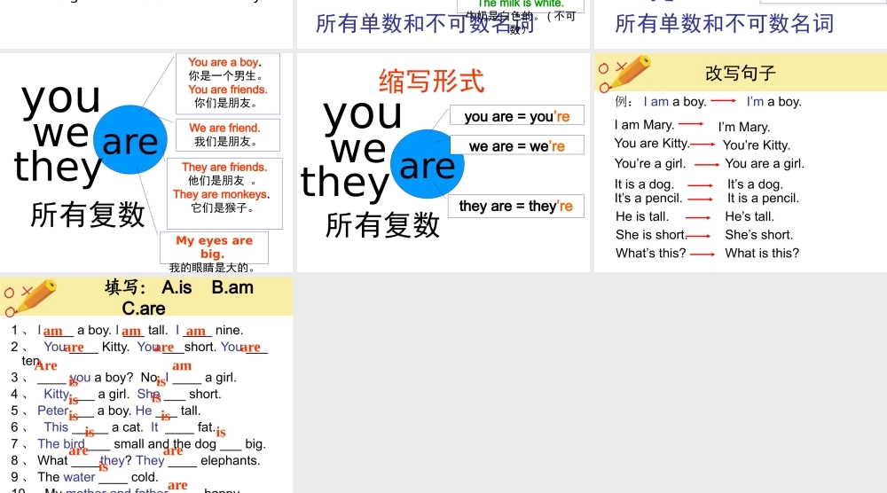 小学英语语法专题八：（动词）Be动词 课件