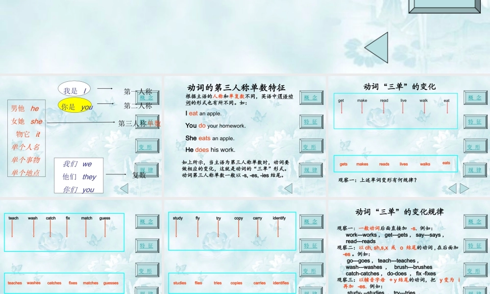 小学英语语法专题八：（动词）动词的第三人称单数 课件