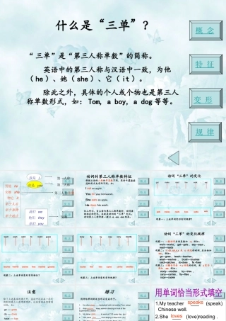 小学英语语法专题八：（动词）动词的第三人称单数 课件
