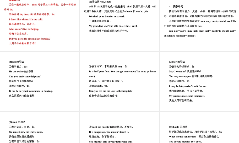 小学英语语法专题八：（动词）动词及时态变化（139P） 课件