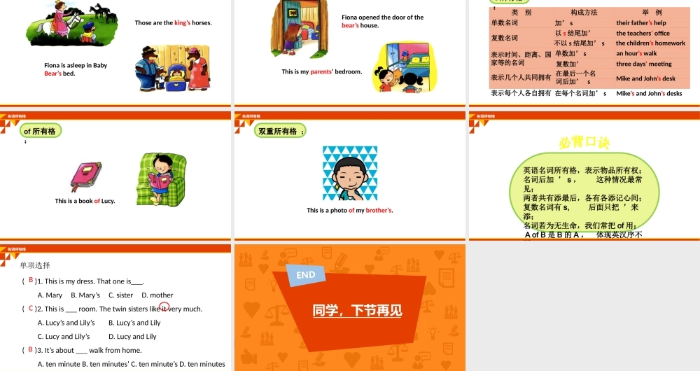 小学英语语法专题二：（名词）名词所有格 课件