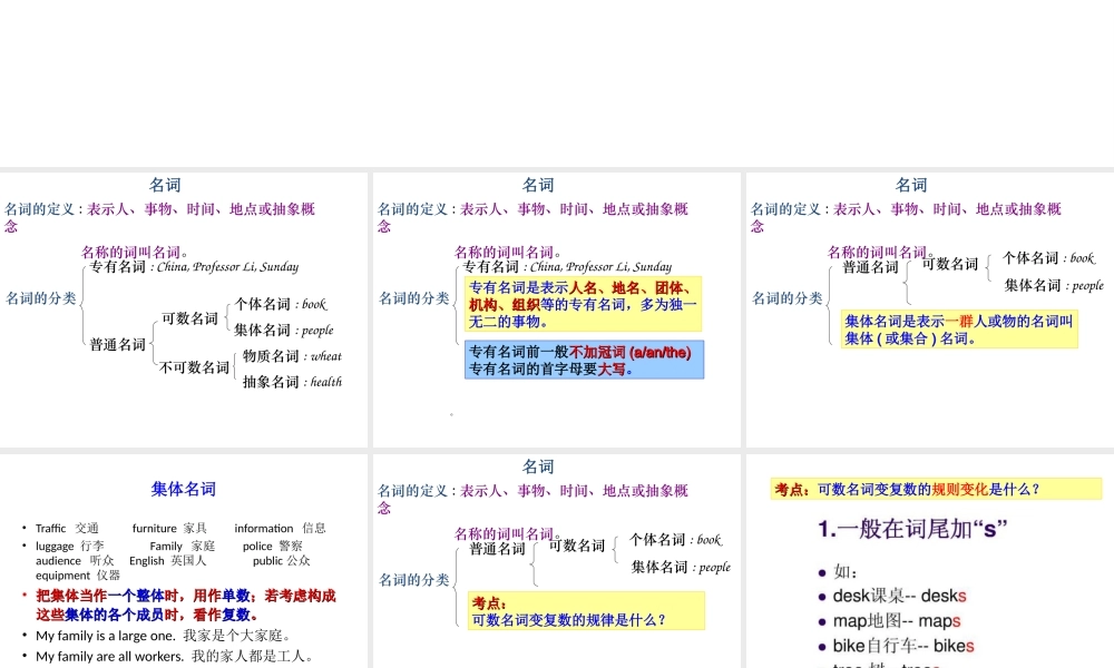 小学英语语法专题二：（名词）总复习1（48P） 课件