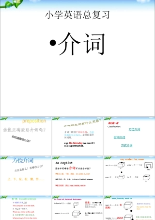小学英语语法专题七：（介词）时间，方位，方式介词总复习1（26P） 课件
