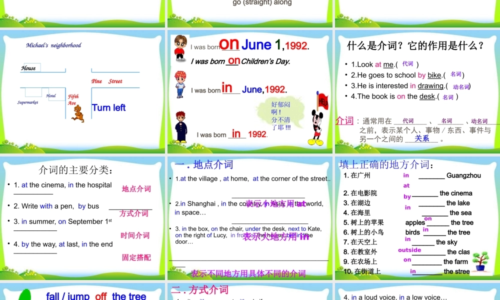小学英语语法专题七：（介词）时间，方位，方式介词总复习2（26P） 课件