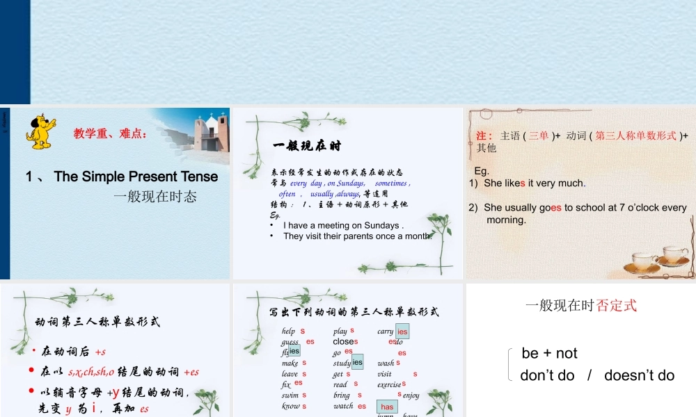 小学英语语法专题十：（时态）八大时态总复习（100P） 课件