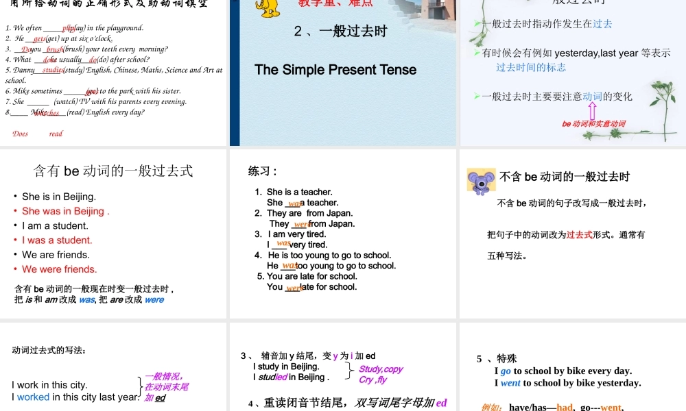 小学英语语法专题十：（时态）八大时态总复习（100P） 课件