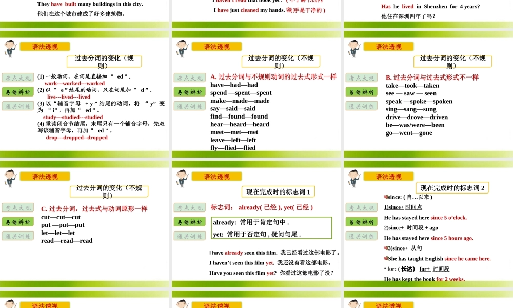 小学英语语法专题十：（时态）现在完成时 课件