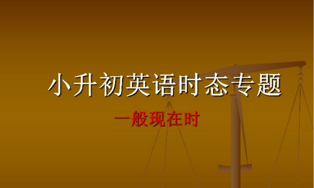 小学英语语法专题十：（时态）一般现在时1 课件
