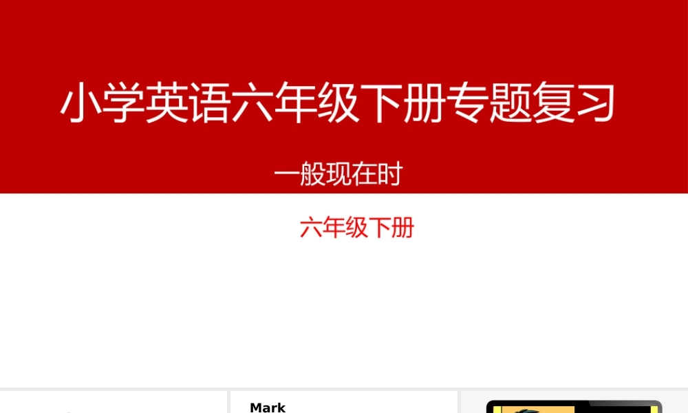 小学英语语法专题十：（时态）一般现在时2 课件