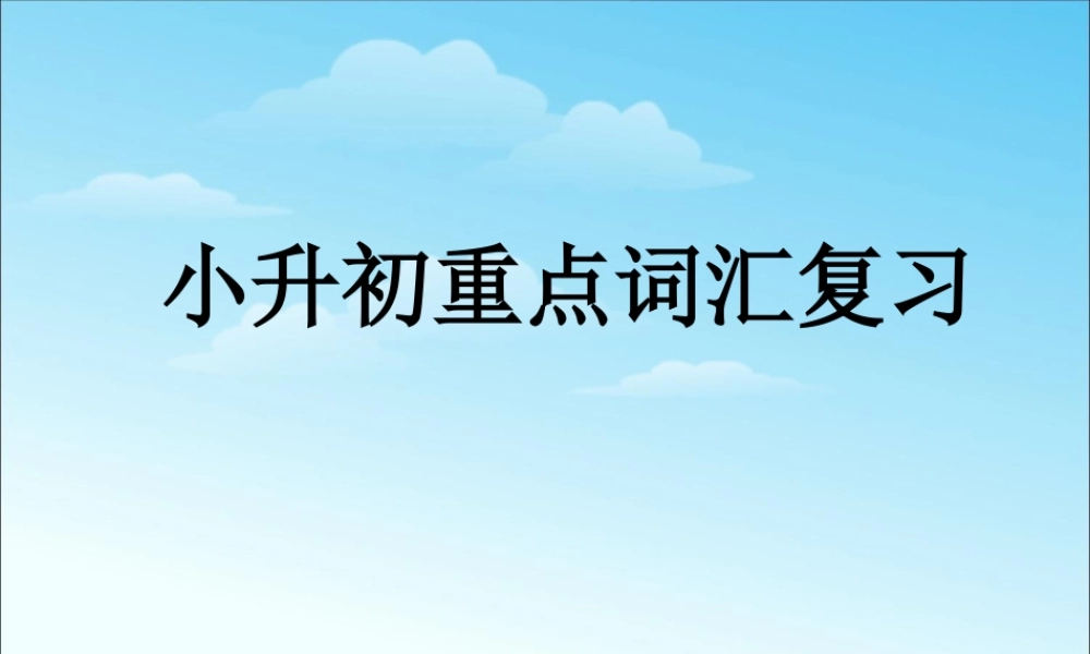 小学英语语法专题十八：重点词汇总复习 课件