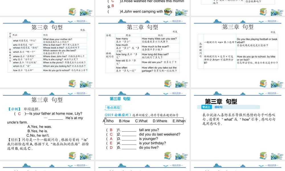 小学英语语法专题十二：（句型）句型的种类 课件