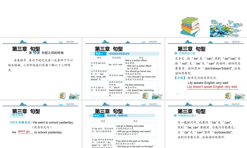 小学英语语法专题十二：（句型）句型转换 课件