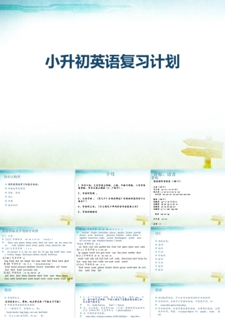 小学英语语法专题十九：小升初英语复习建议 课件