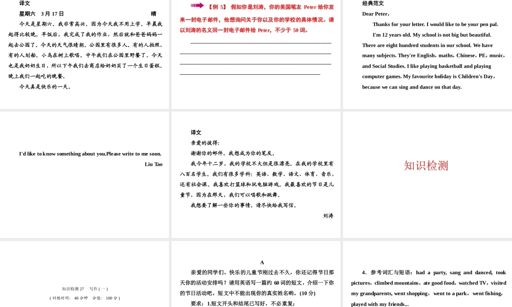 小学英语语法专题十六：（书面表达）写作2 课件