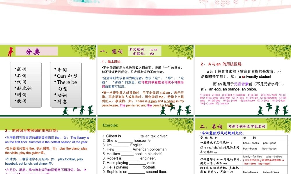 小学英语语法专题十七：语法总复习1（54P） 课件