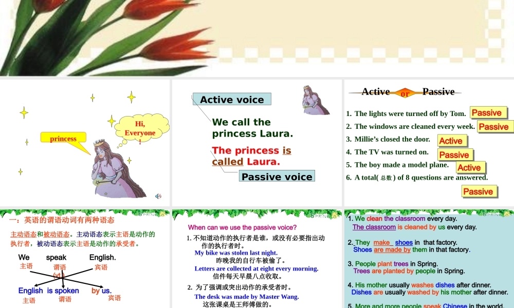 小学英语语法专题十一：（语态）被动语态 课件