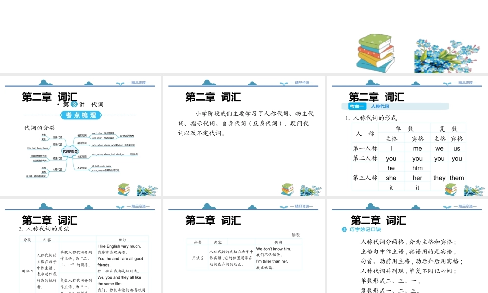 小学英语语法专题四：（代词）总复习（56P） 课件
