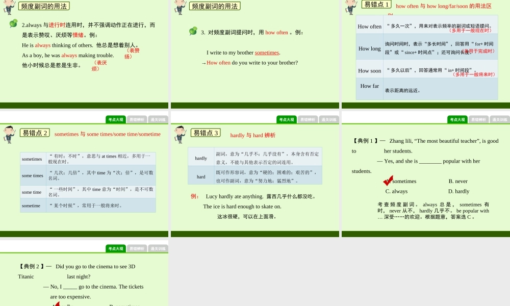 小学英语语法专题五：（形容词、副词）频度副词 课件