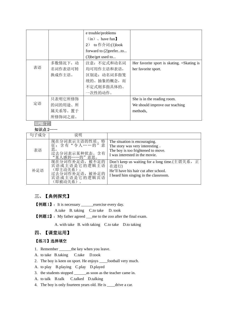 2025届小学英语语法讲与练042非谓语（附答案）_第3页