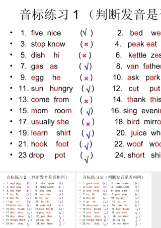 小学英语音标练习题课件