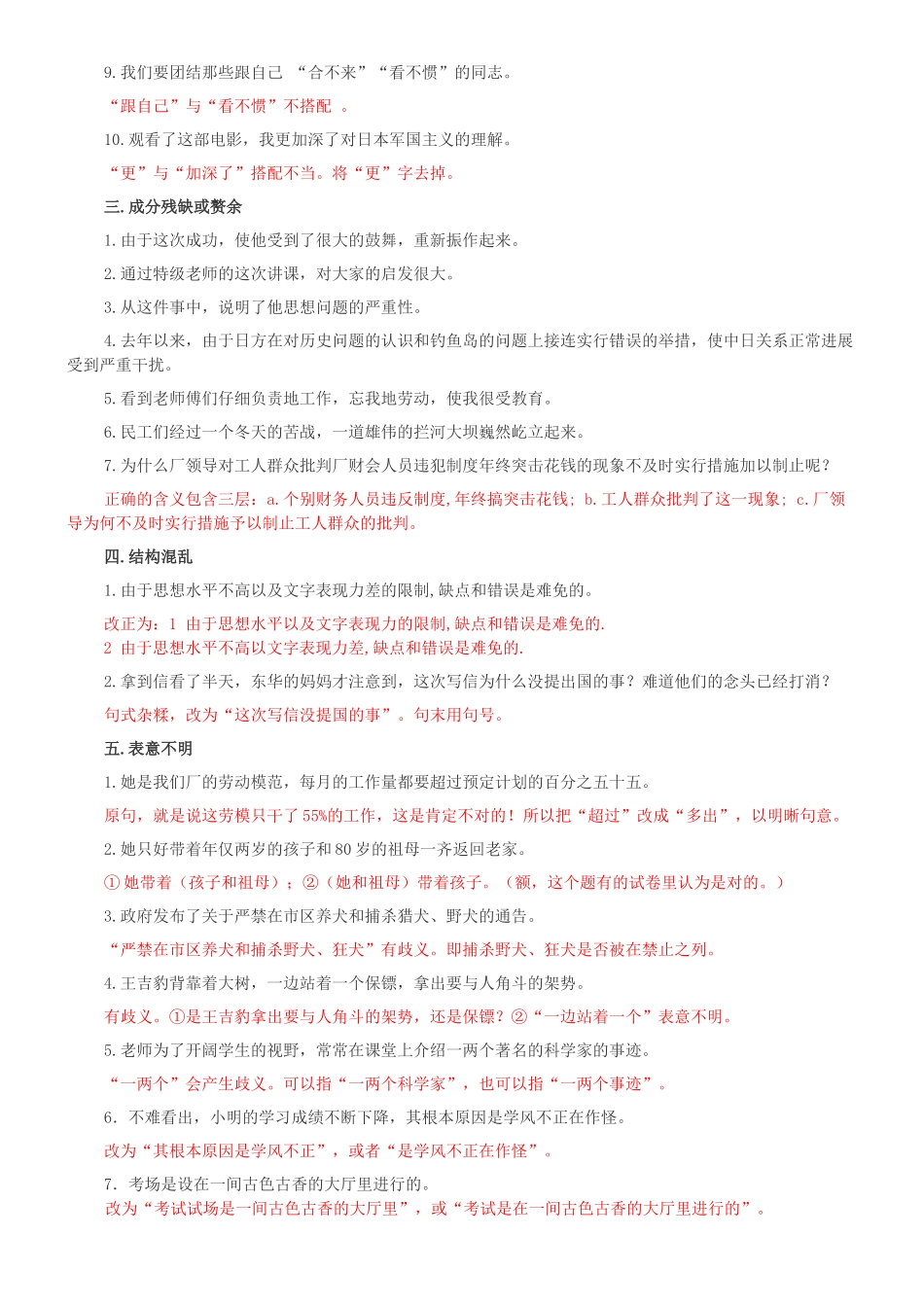 病句修改专题训练--含答案_第2页