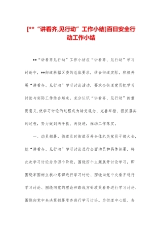 百日安全行动工作小结