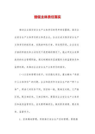 督促主体责任落实