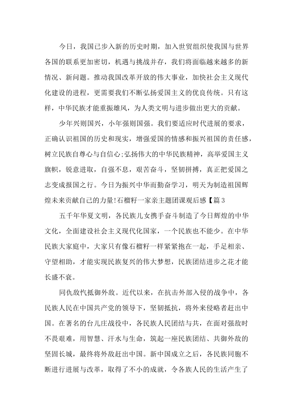 石榴籽一家亲主题团课观后感2025_第3页