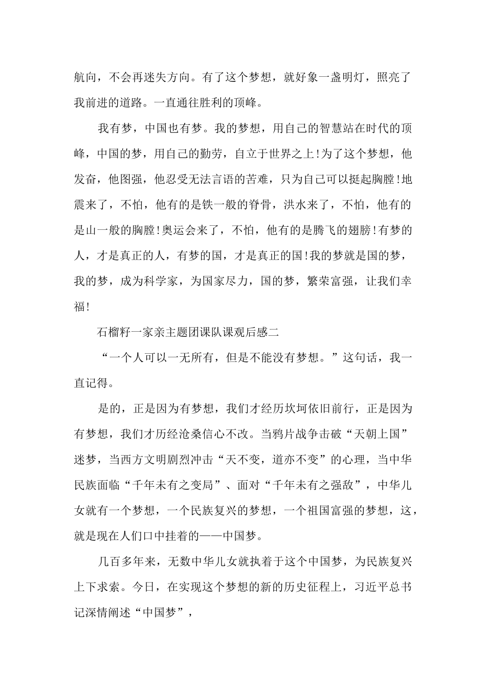 石榴籽一家亲主题团课队课观后感个人感悟10篇_第2页