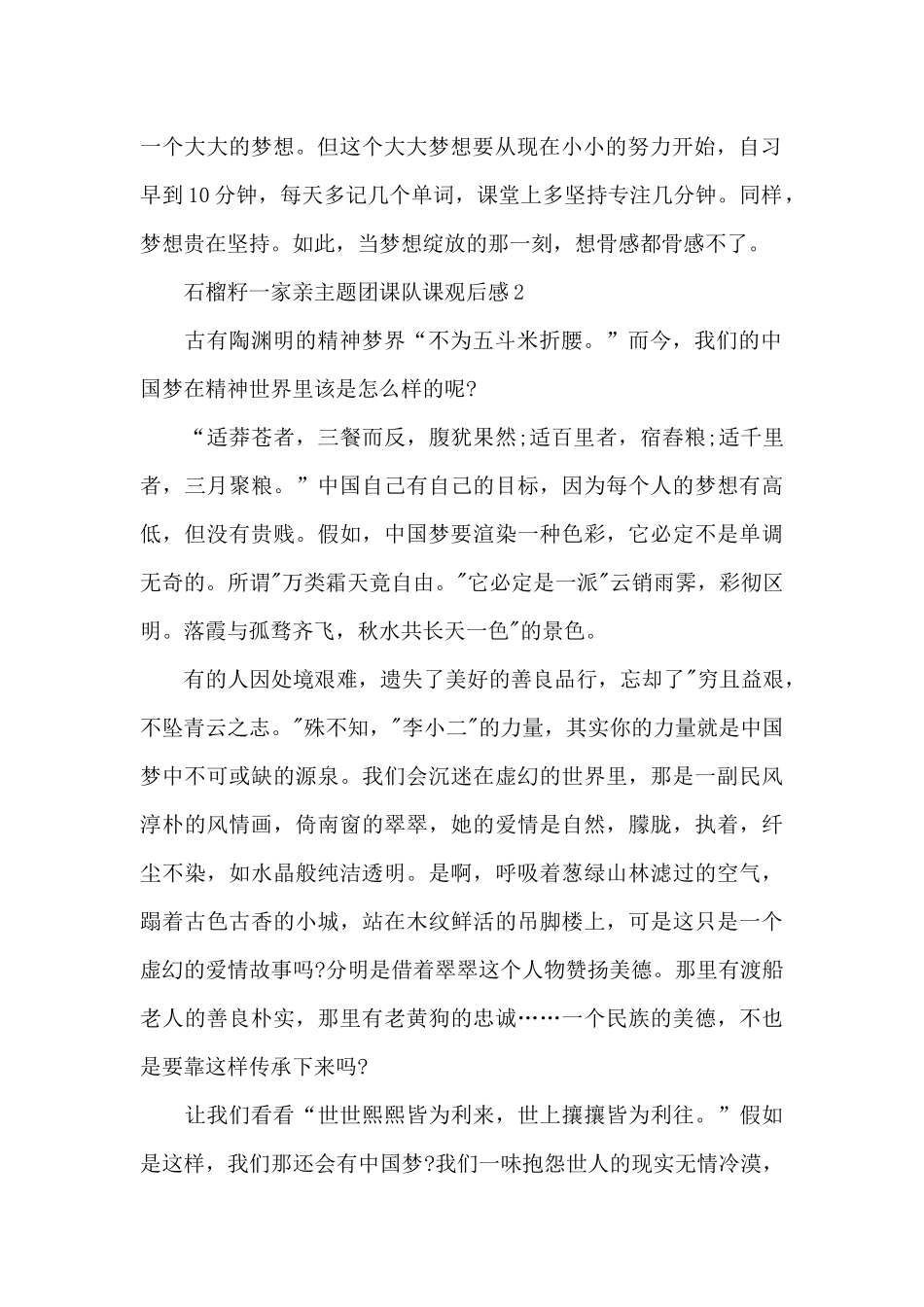 石榴籽一家亲主题团课队课观后感10篇_第2页