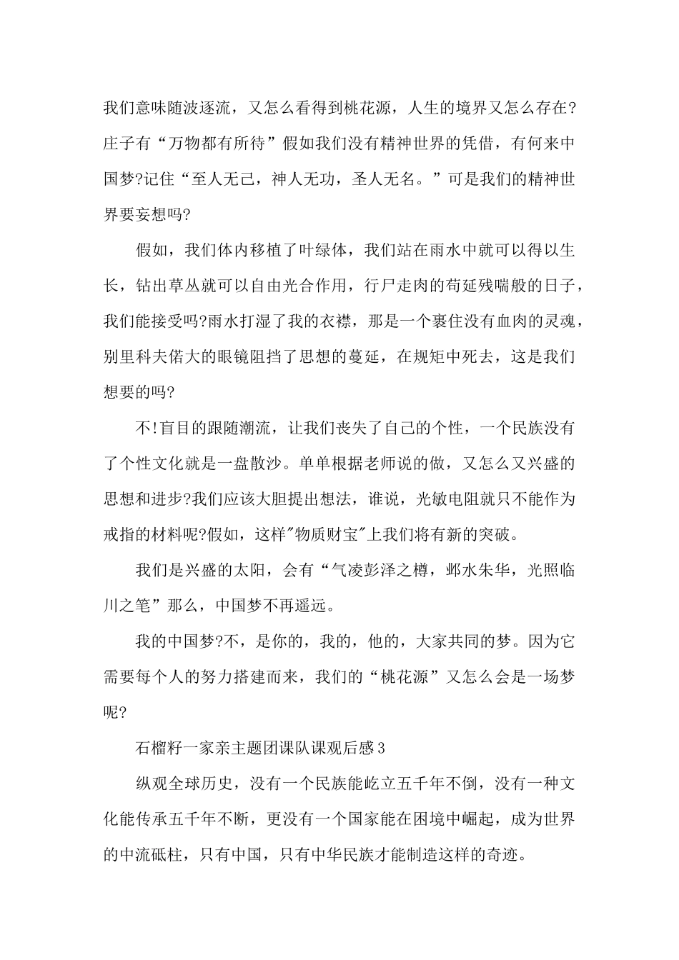 石榴籽一家亲主题团课队课观后感10篇_第3页