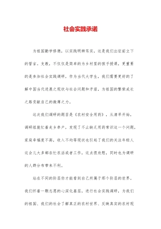 社会实践承诺