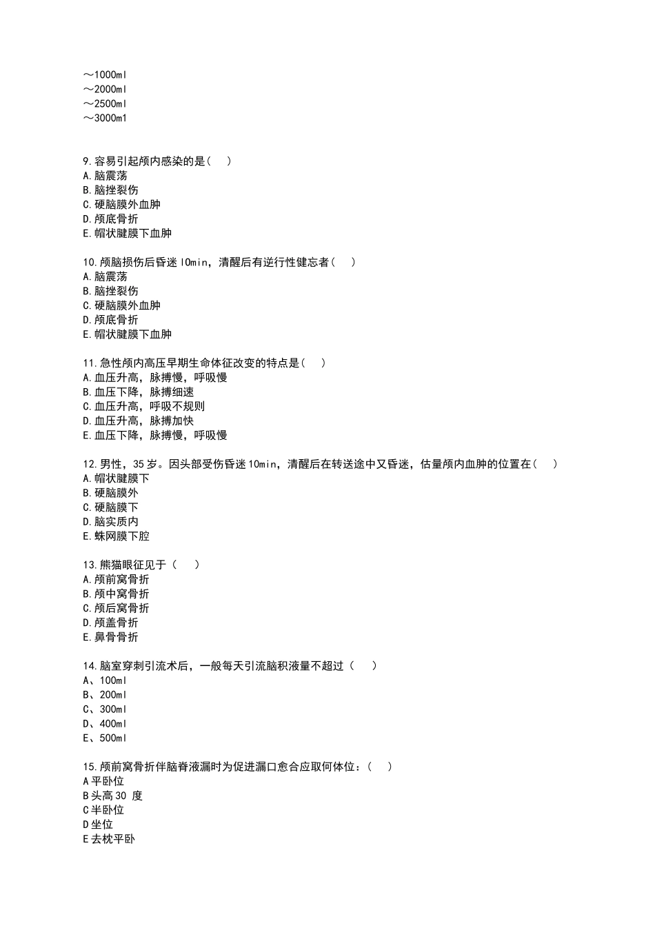 神经外科学护理试卷_第2页