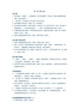 第一单元-微小世界复习题