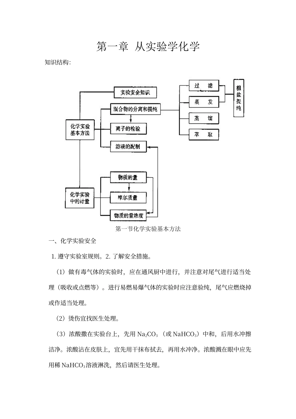 第一章从实验学化学知识点归纳_第1页