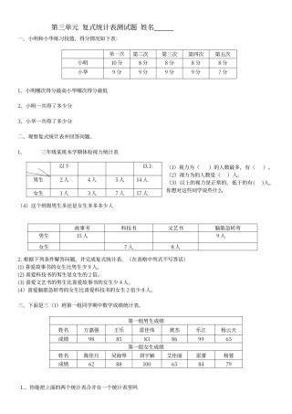 第三单元复式统计表复习题