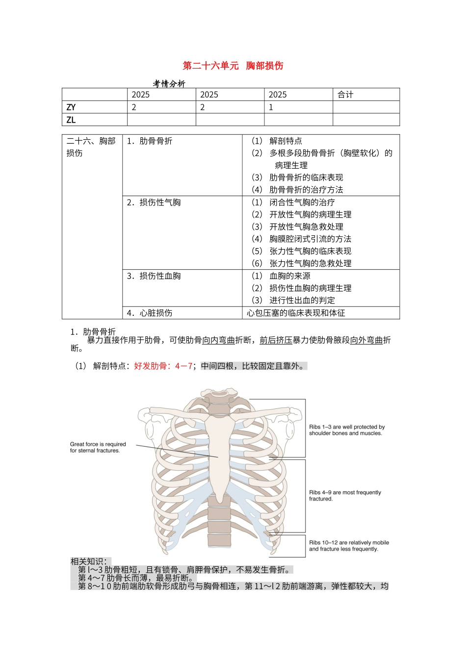 第二十六单元---胸部损伤_第1页