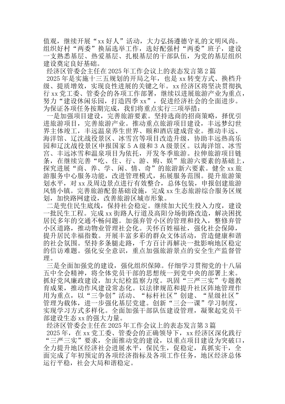 经济区管委会主任在2025年工作会议上的表态发言_第2页