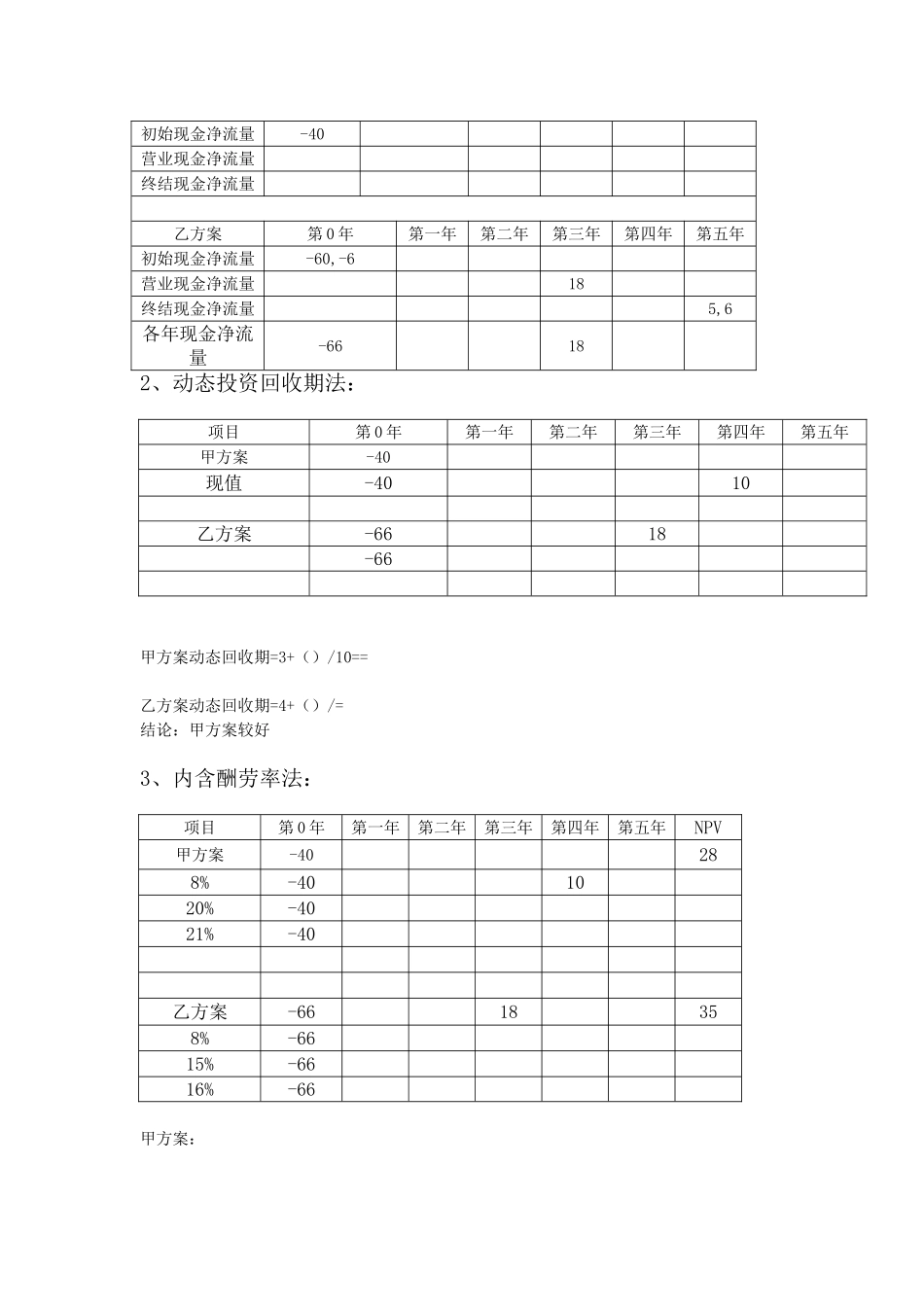 经济管理-动态投资回收期例题_第2页