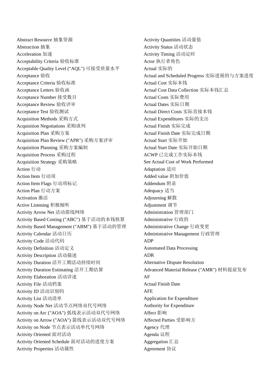 经济管理常用词汇表_第1页