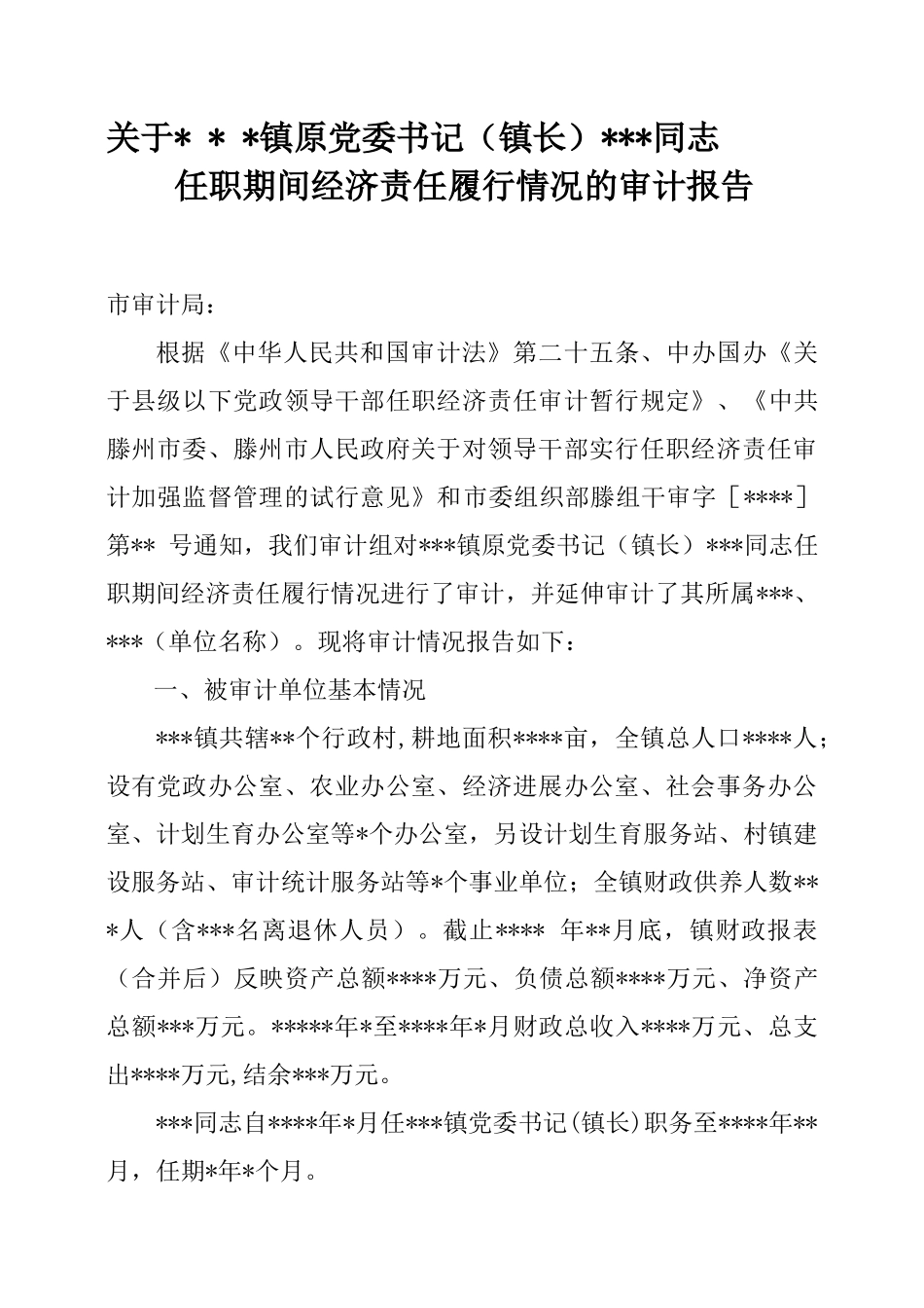 经济责任审计报告模板_第1页