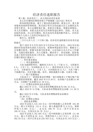 经济责任述职报告
