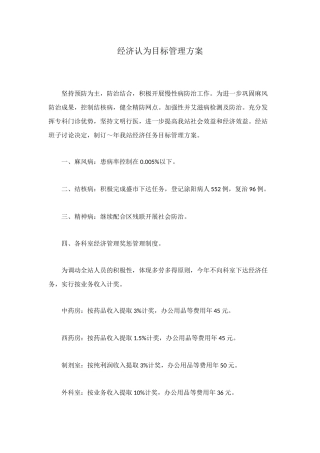 经济认为目标管理方案